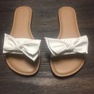 White Bow Sandals size 8 worn once